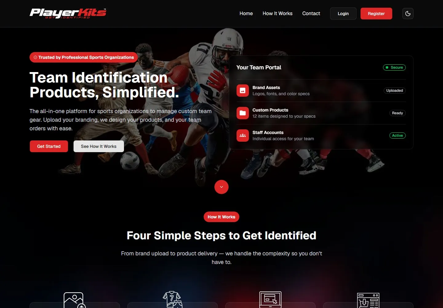 Screenshot of the PlayerKits website
